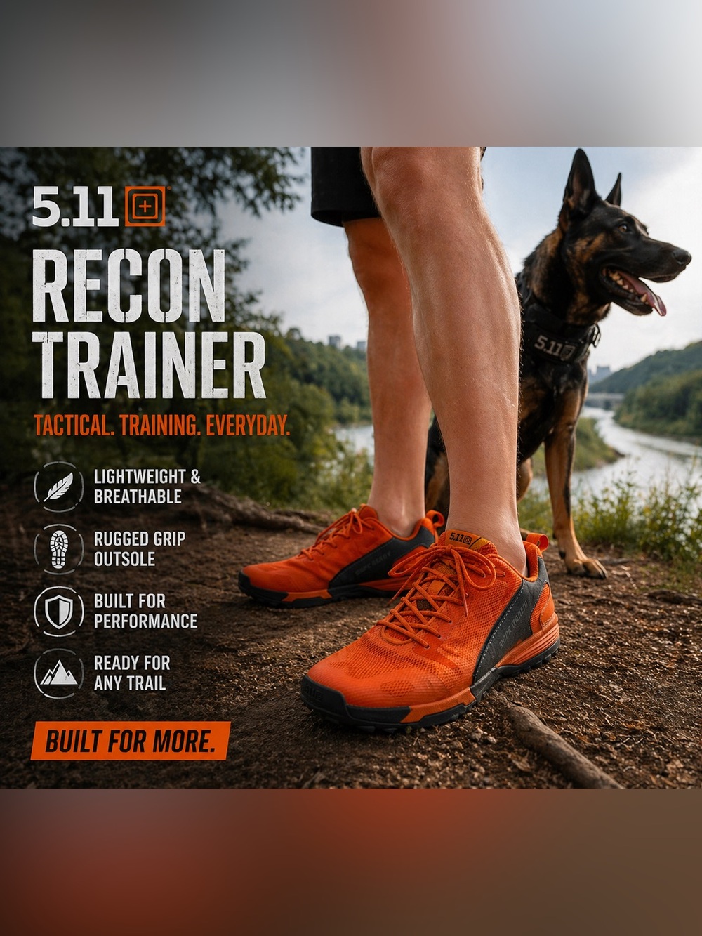 5.11 Tactical Recon Trainer Shoes – Bright Orange – Like New 🔥 Size 7